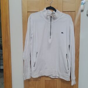 Burberry White Zip-Up Sweater
